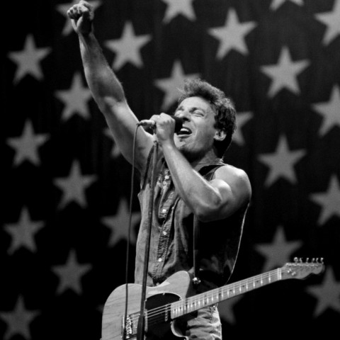 Bruce Springsteen belts out his hit song "Born in the USA" before a sellout crowd as he kicks off his 1985 US tour in Washington, DC.